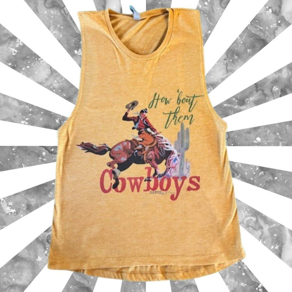 Next Level Top Women’s Small Sleeveless T-shirt Yellow Western